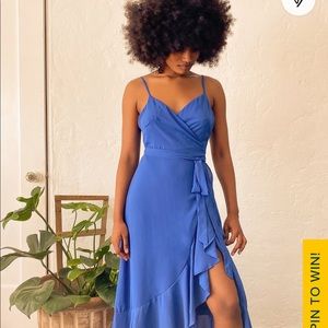 Lulus blue wrap dress